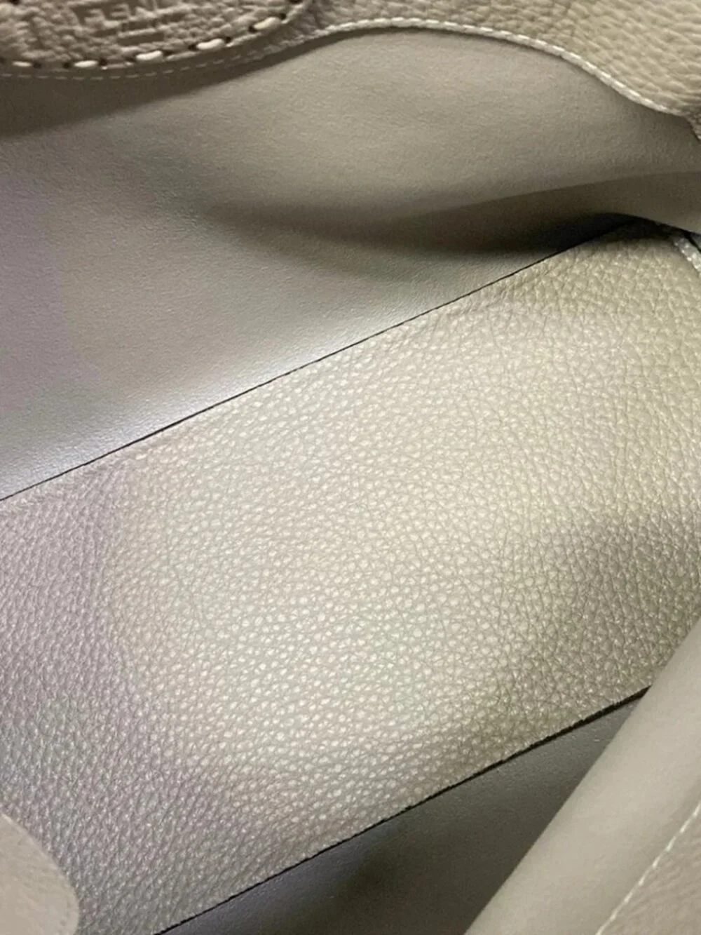 FENDI By the Way Celeria Medium 8BL155 Gray Beige Calf Leather Handbag